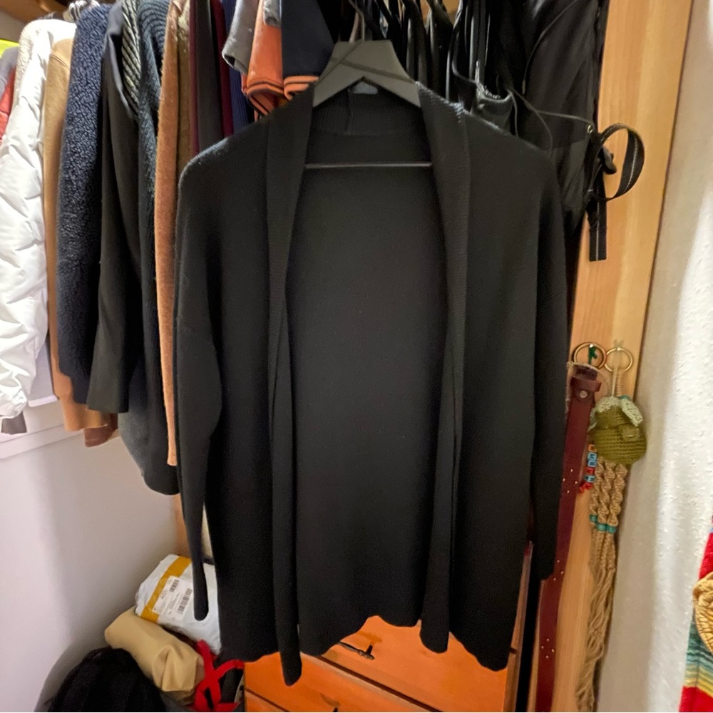 Lululemon Merino Wool Black Cardigan Wrap